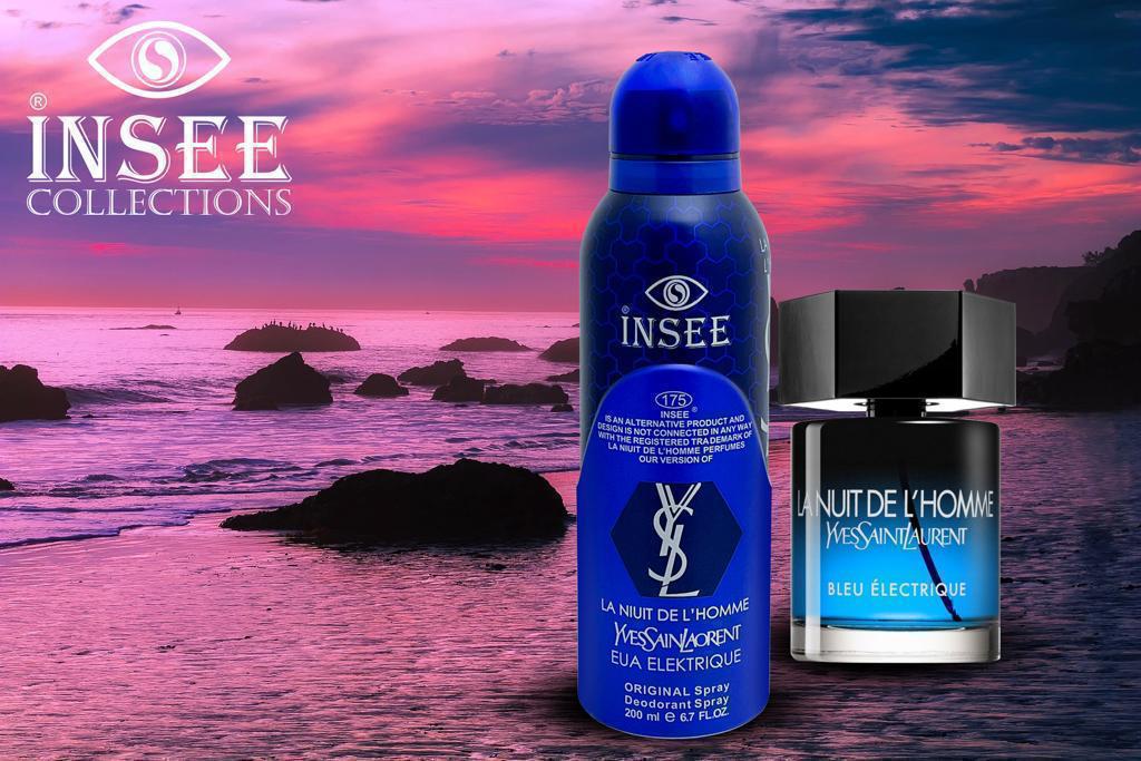 اسپری بدن مردانه اینسی لا نویت د لهوم بلو الکتریک | Insee La Nuit de L’Homme Bleu Électrique | حجم 260 میل