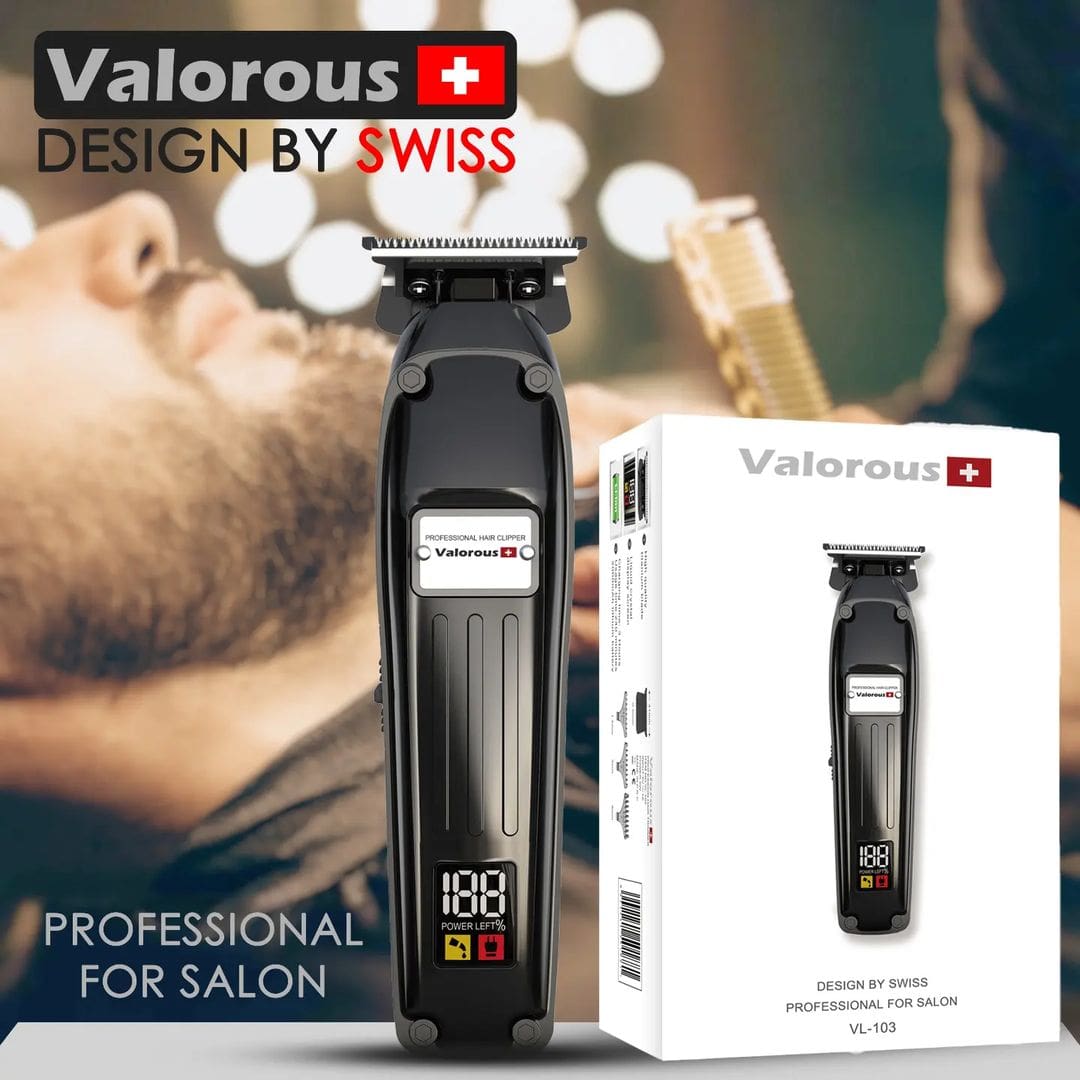 ماشین اصلاح حرفهای ولروس مدل Valorous VL-103 با تیغه تیتانیومی، نمایشگر LCD و باتری 2000mAh - تصویر 3