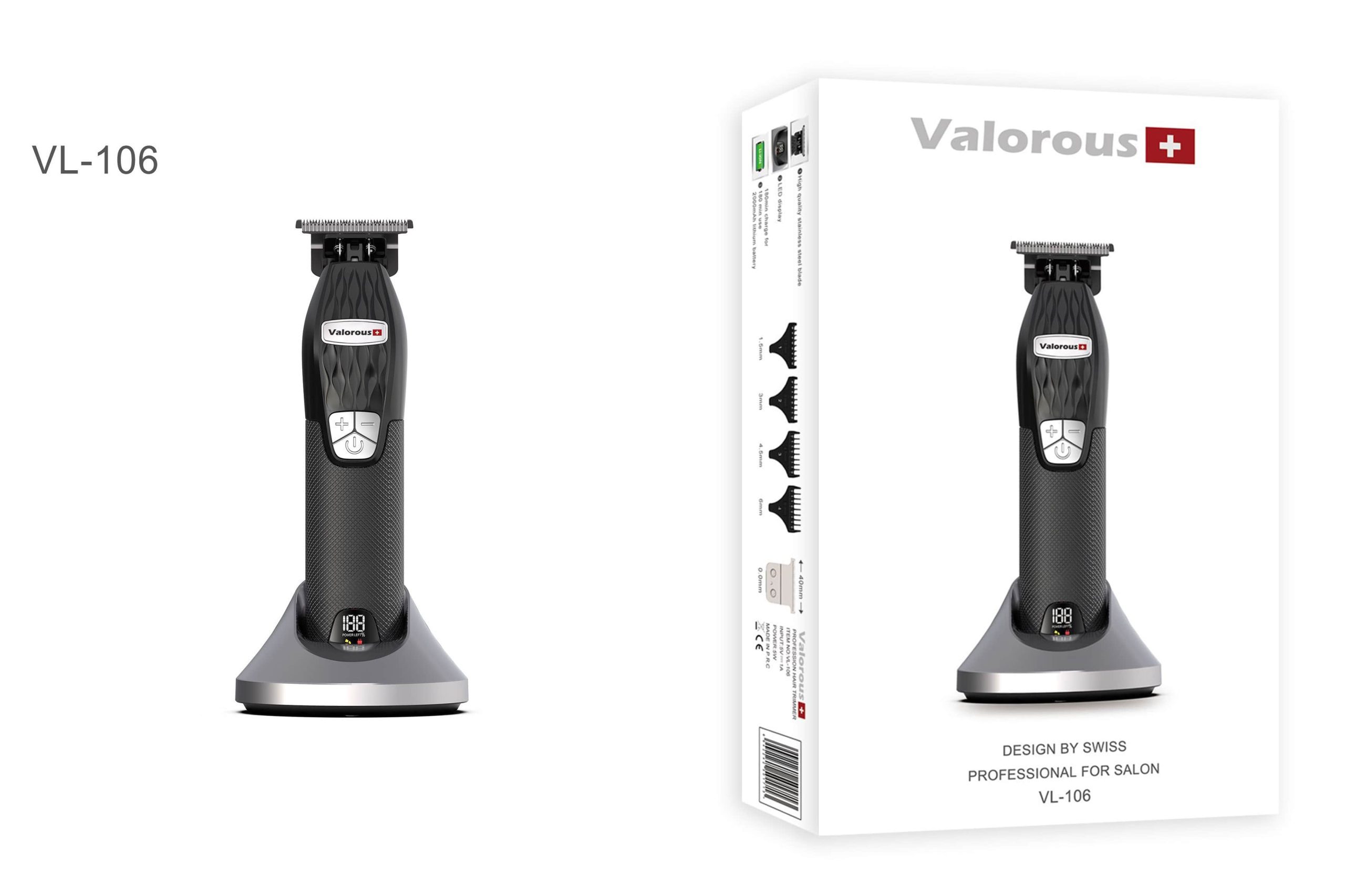 ماشین اصلاح حرفهای ولروس مدل Valorous VL-106 با پایه شارژ و تیغه تیتانیومی - تصویر 4