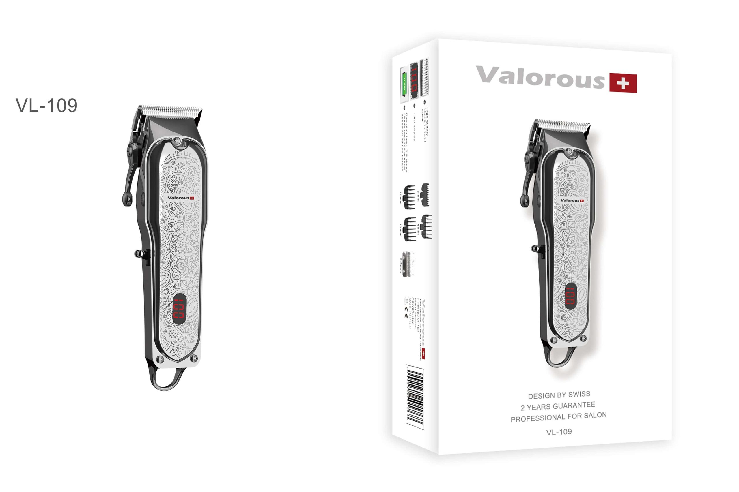 ماشین اصلاح حرفهای ولروس مدل Valorous VL-109 با تیغه استیل ضدزنگ و باتری قدرتمند 2000mAh - تصویر 4