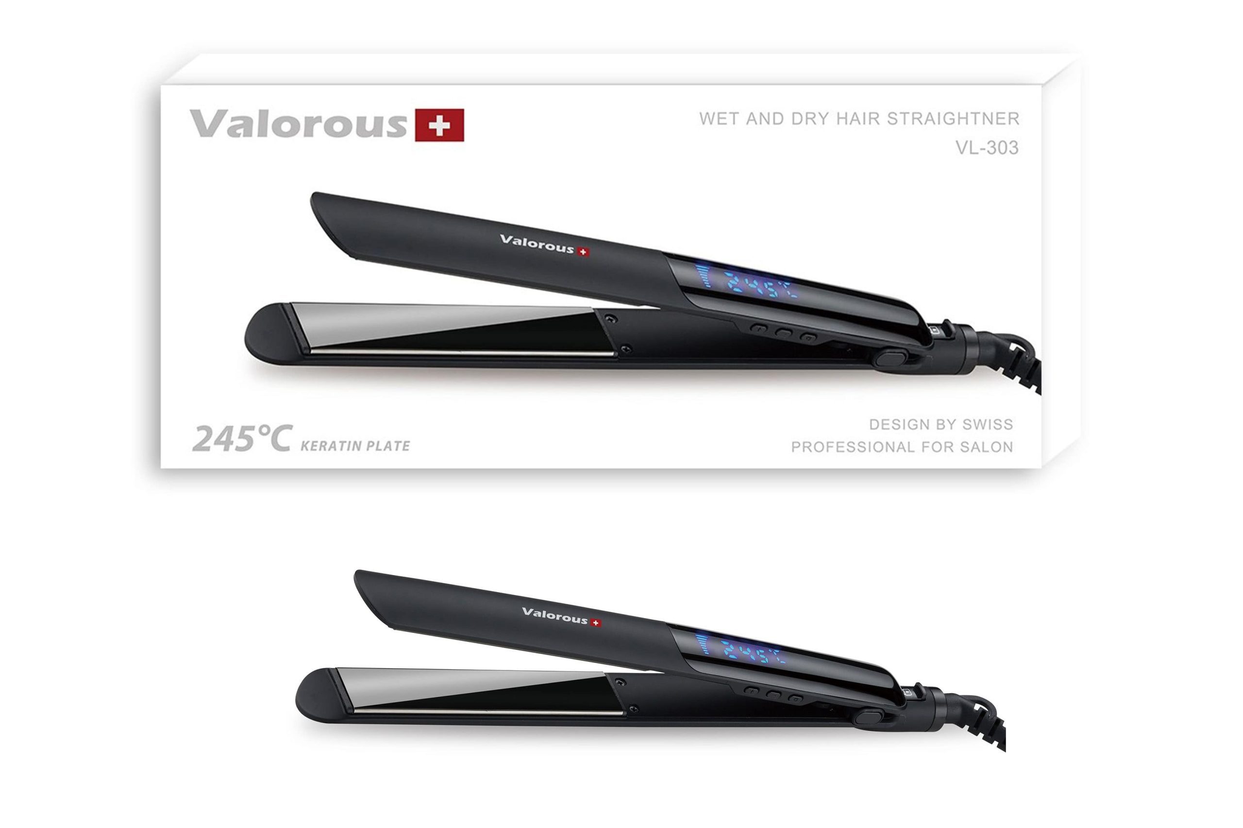 اتو موی حرفهای ولروس مدل Valorous VL-303 با صفحات تیتانیومی و نمایشگر LCD - تصویر 4