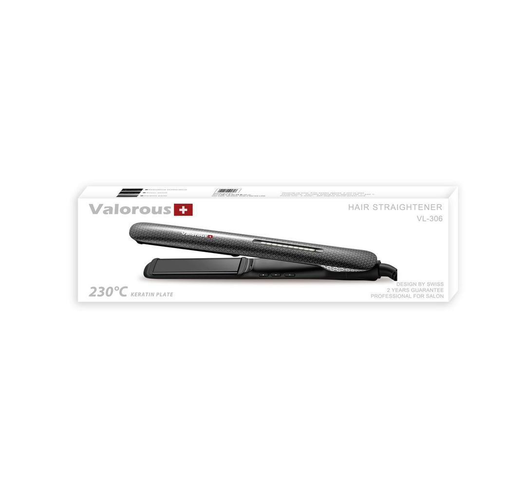 اتو مو صافکن حرفهای ولروس مدل Valorous VL-306 با صفحات سرامیکی و کنترل دمای دیجیتال - تصویر 3