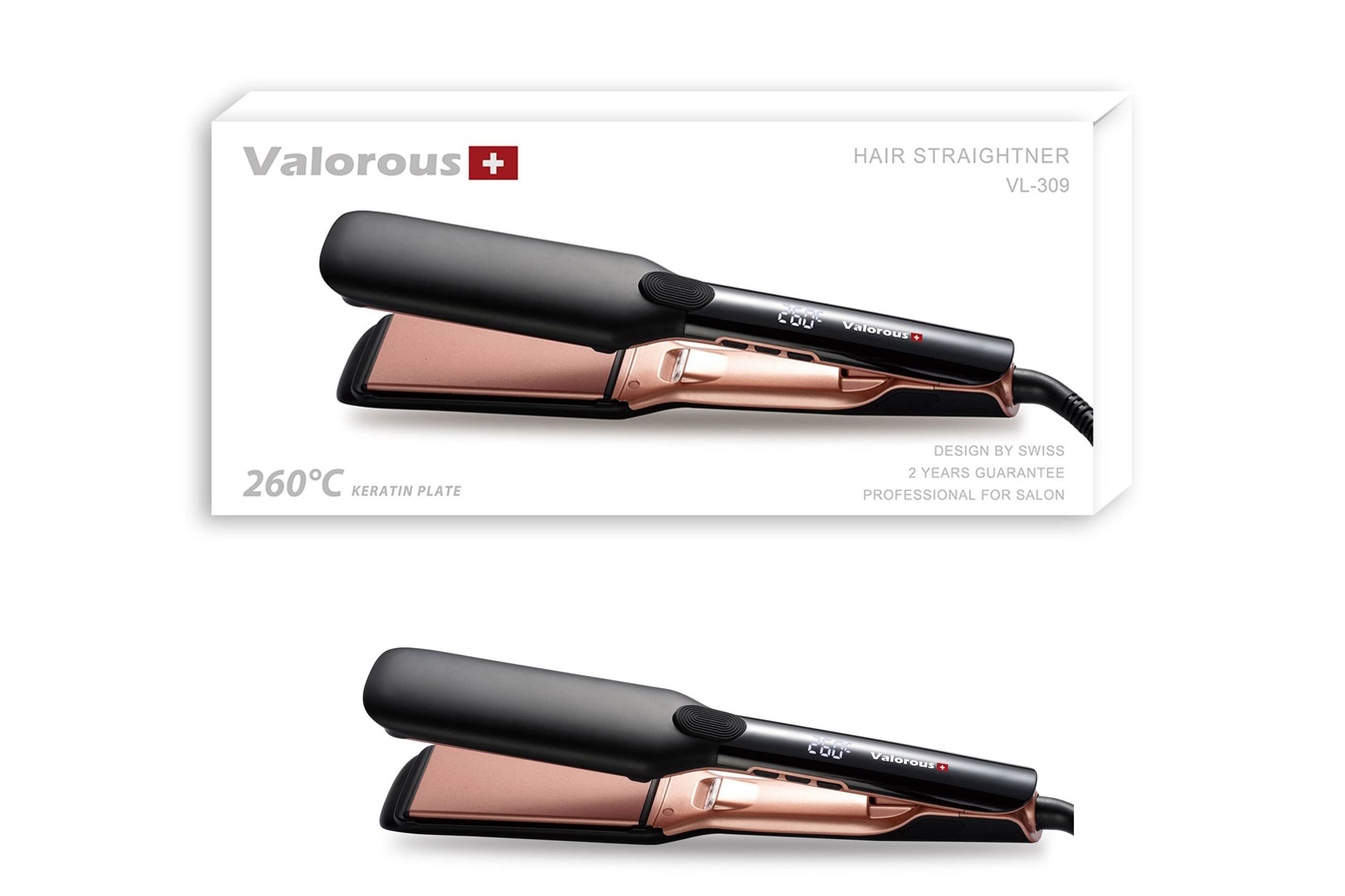 اتو مو حرفهای ولروس مدل Valorous VL-309 با صفحات پهن تیتانیومی و نمایشگر LCD - تصویر 3