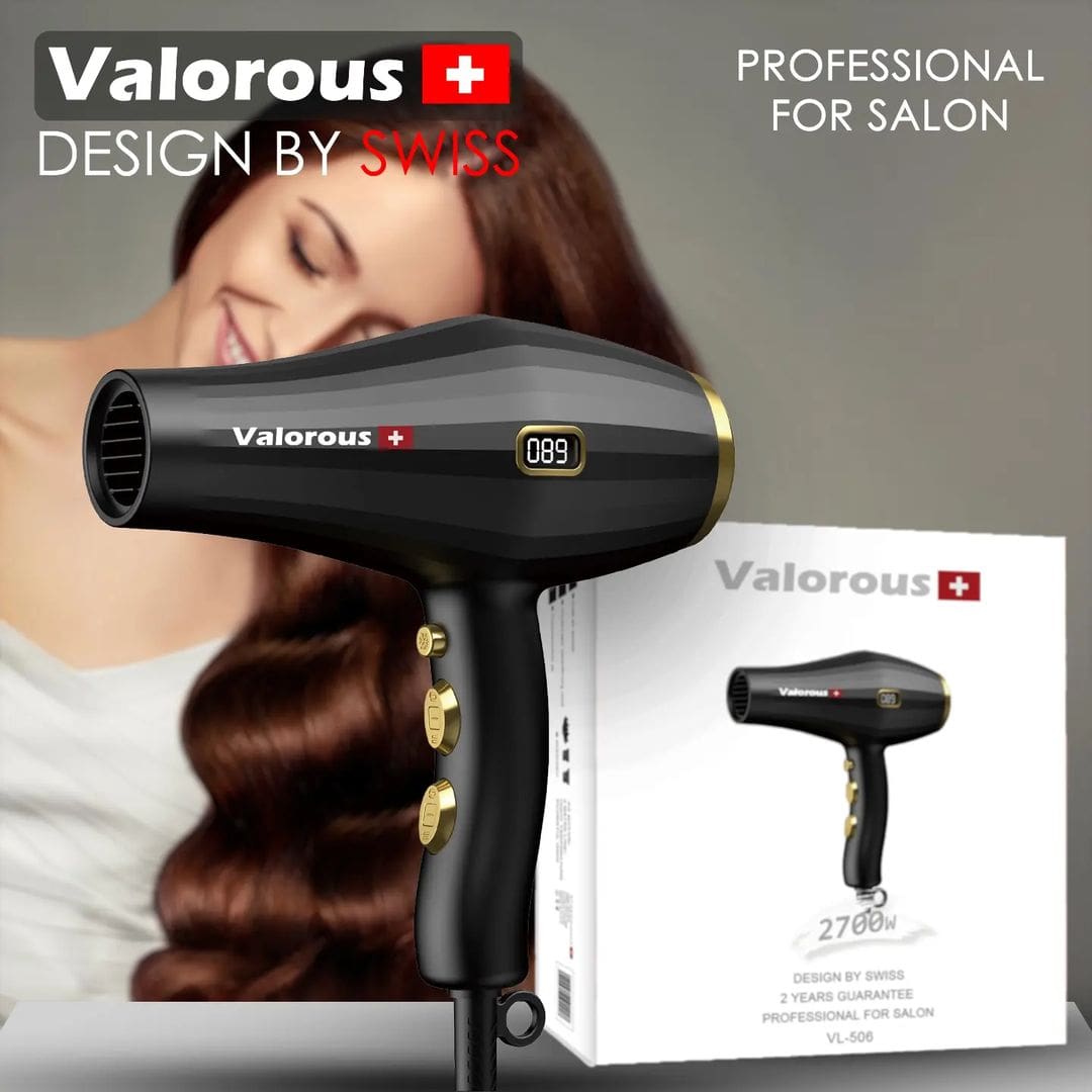 سشوار حرفهای ولروس مدل Valorous VL-506 با موتور ۲۶۰۰ وات و طراحی دیجیتال - تصویر 3